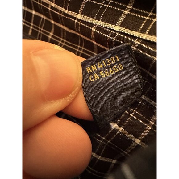 Ralph Lauren‎ Men Shirt Button Up XL Black Check - Picture 4 of 9
